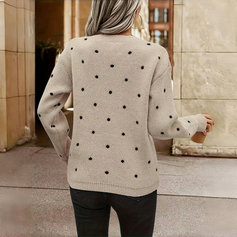 Women’s Polka Dot Knit Pullover Sweater