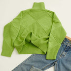 Women’s Textured Turtleneck Knit Sweater
