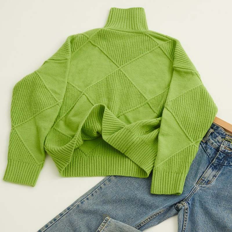 Women’s Textured Turtleneck Knit Sweater