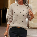 Women’s Polka Dot Knit Pullover Sweater
