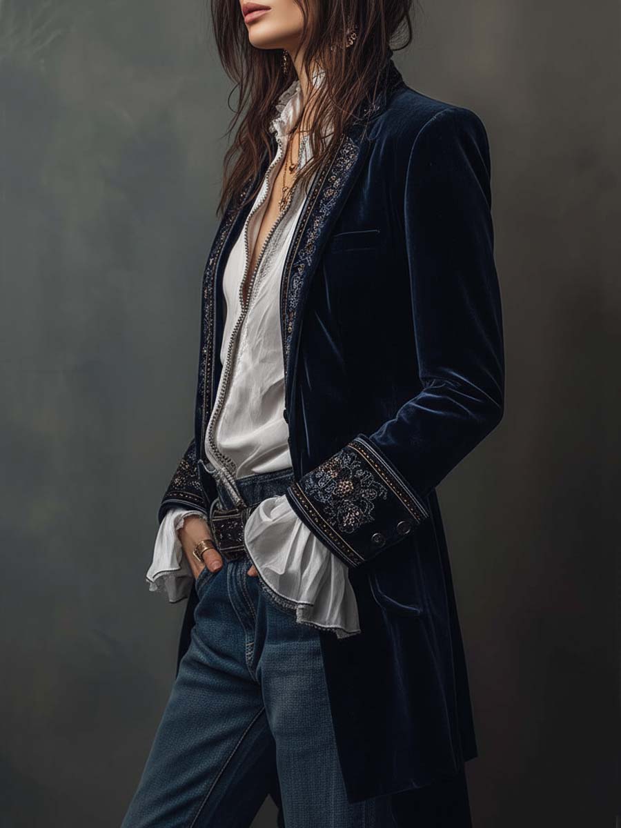 Women’s Long Embroidered Jacket