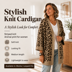 Elegant women's cardigan with leopard print