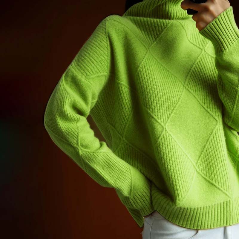 Women’s Textured Turtleneck Knit Sweater