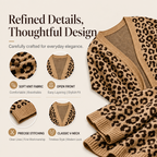 Elegant women's cardigan with leopard print