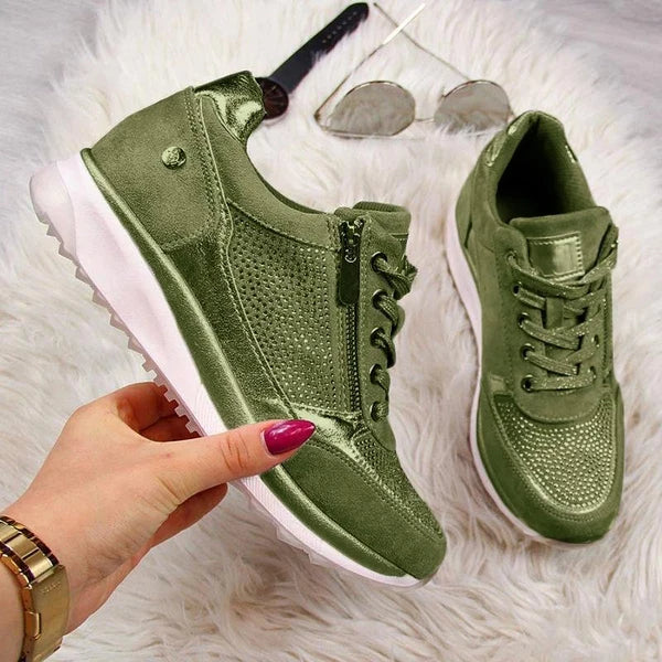 Women’s Zip Up Comfort Walking Sneakers