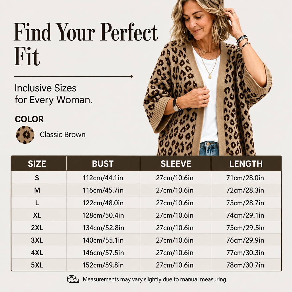 Elegant women's cardigan with leopard print