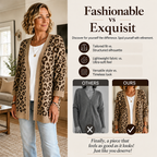 Elegant women's cardigan with leopard print