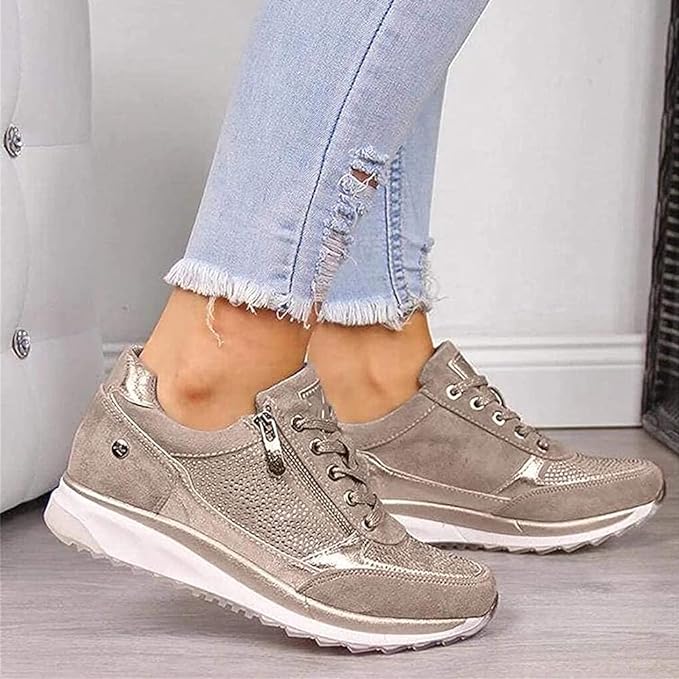 Women’s Zip Up Comfort Walking Sneakers