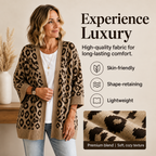 Elegant women's cardigan with leopard print