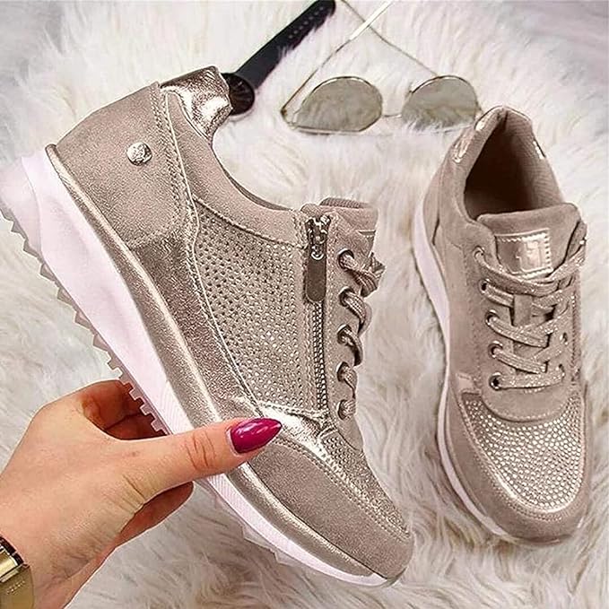 Women’s Zip Up Comfort Walking Sneakers