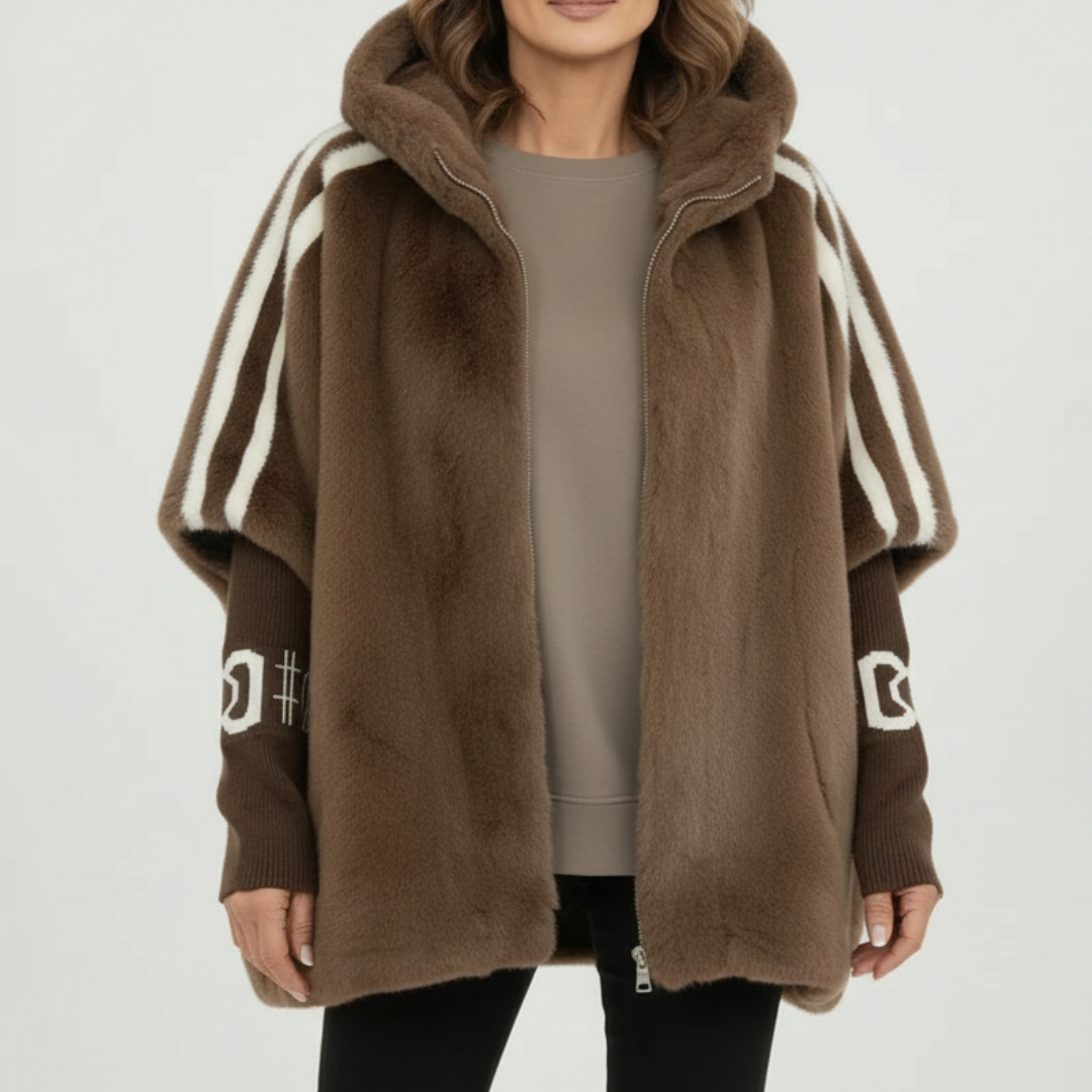 Women’s Plush Teddy Hooded Zip Up Jacket