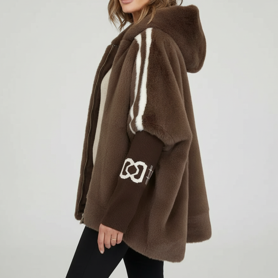 Women’s Plush Teddy Hooded Zip Up Jacket