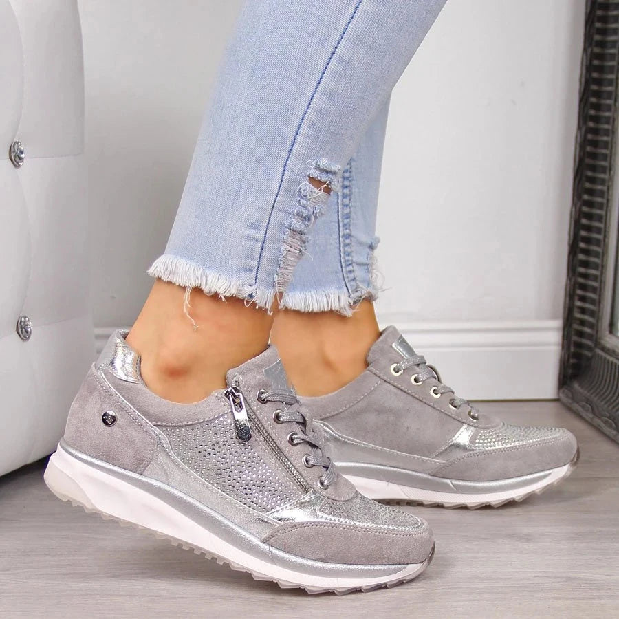 Women’s Zip Up Comfort Walking Sneakers