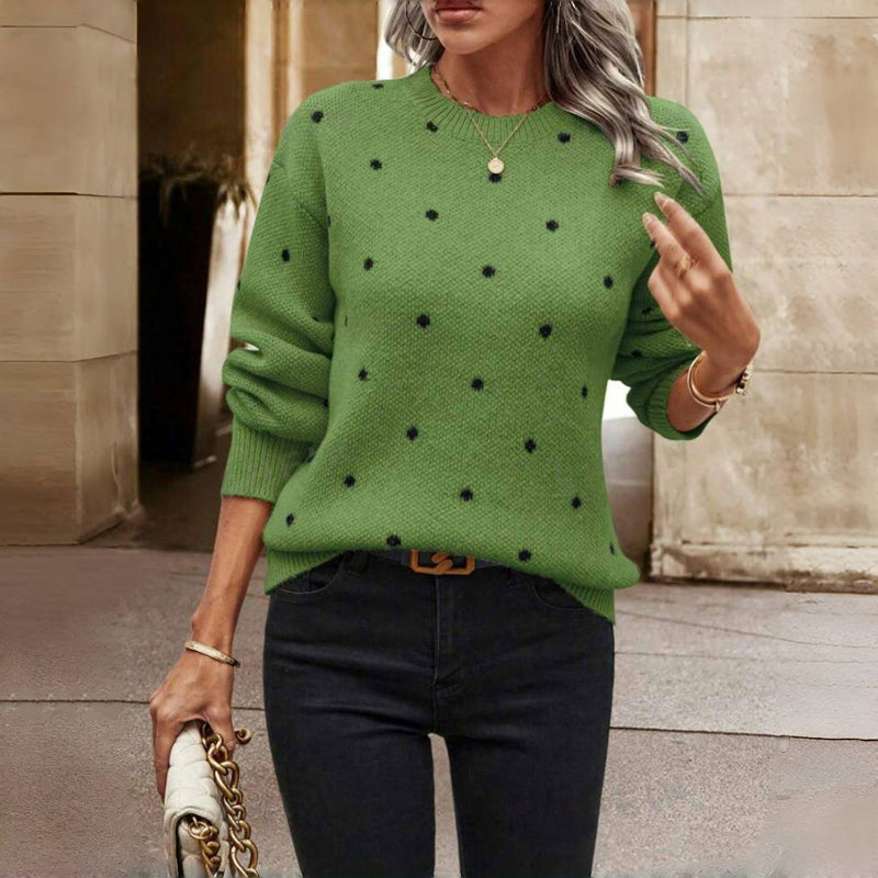 Women’s Polka Dot Knit Pullover Sweater