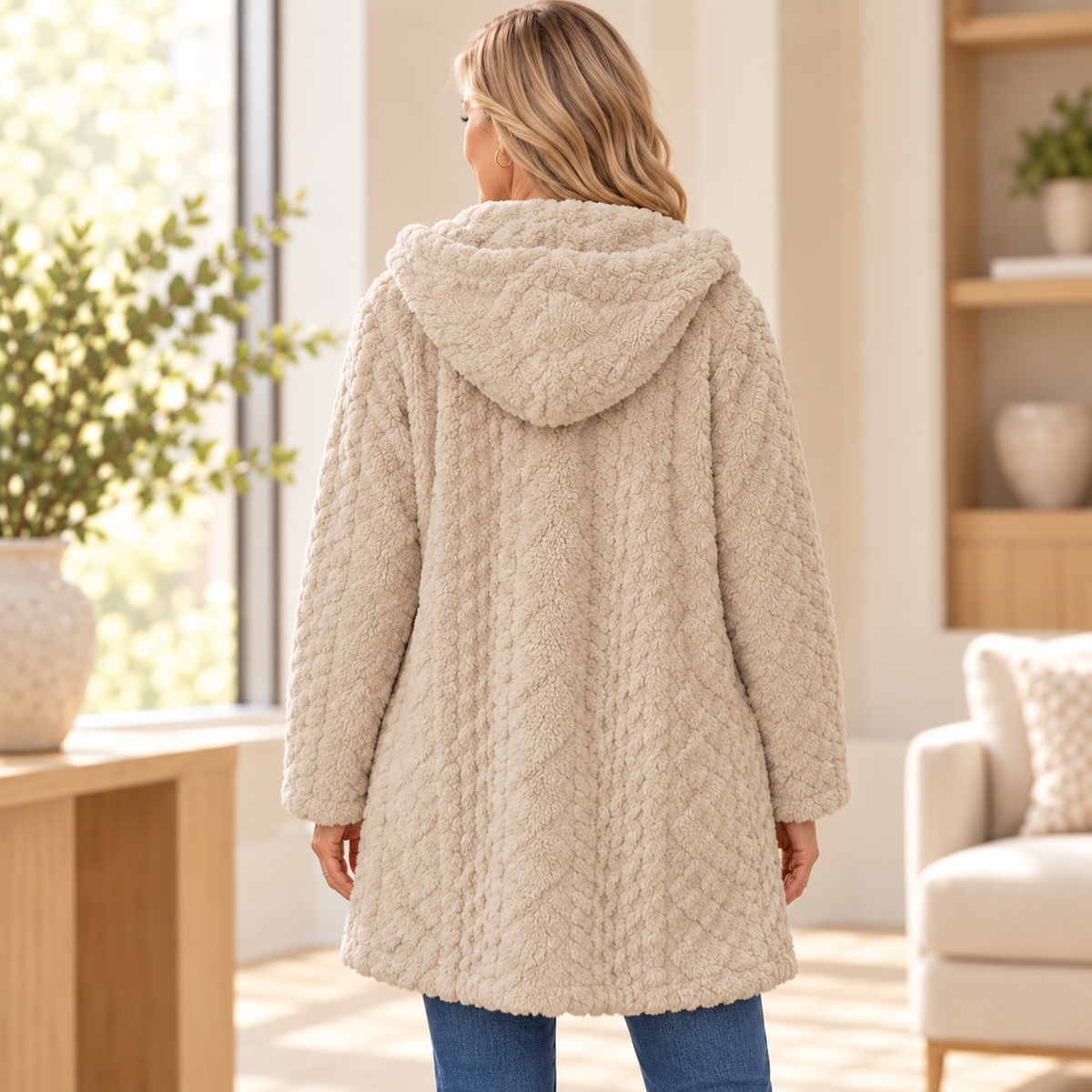Women's Hooded Button Down Jacket