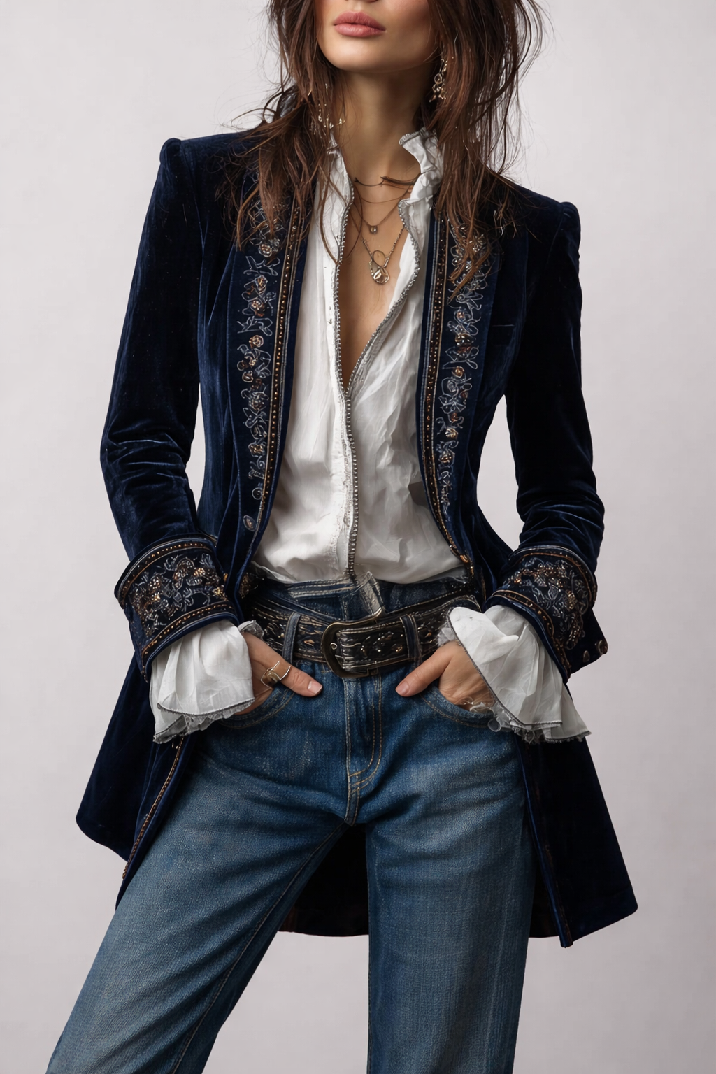 Women’s Long Embroidered Jacket