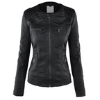 Women’s Hooded Zip Up Biker Jacket