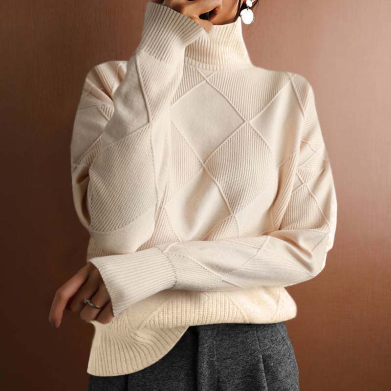 Women’s Textured Turtleneck Knit Sweater