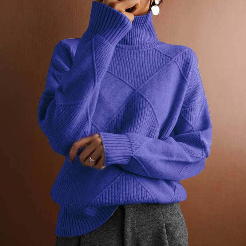Women’s Textured Turtleneck Knit Sweater