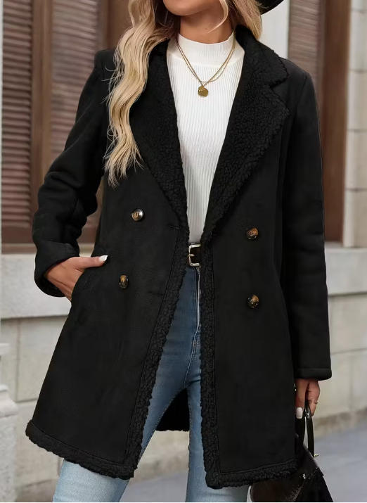 Women’s Warm Mid-Length Lapel Winter Coat