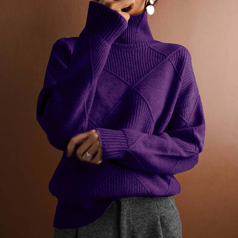 Women’s Textured Turtleneck Knit Sweater