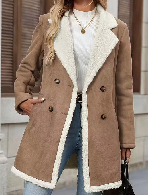 Women’s Warm Mid-Length Lapel Winter Coat