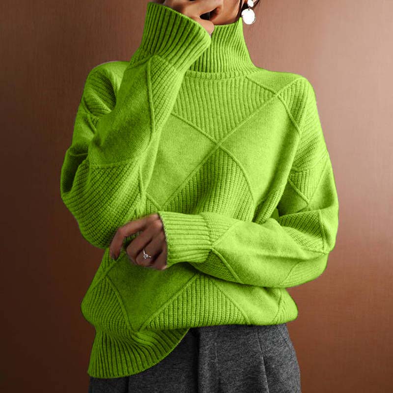 Women’s Textured Turtleneck Knit Sweater