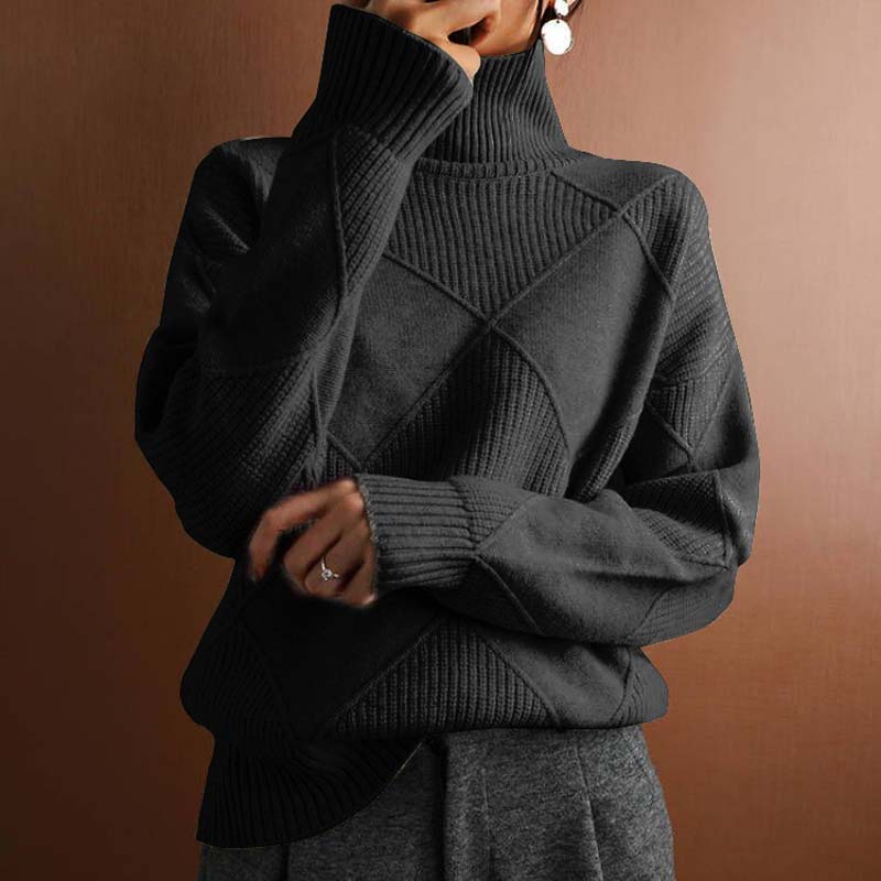 Women’s Textured Turtleneck Knit Sweater