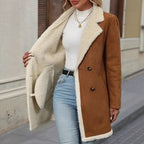 Women’s Warm Mid-Length Lapel Winter Coat