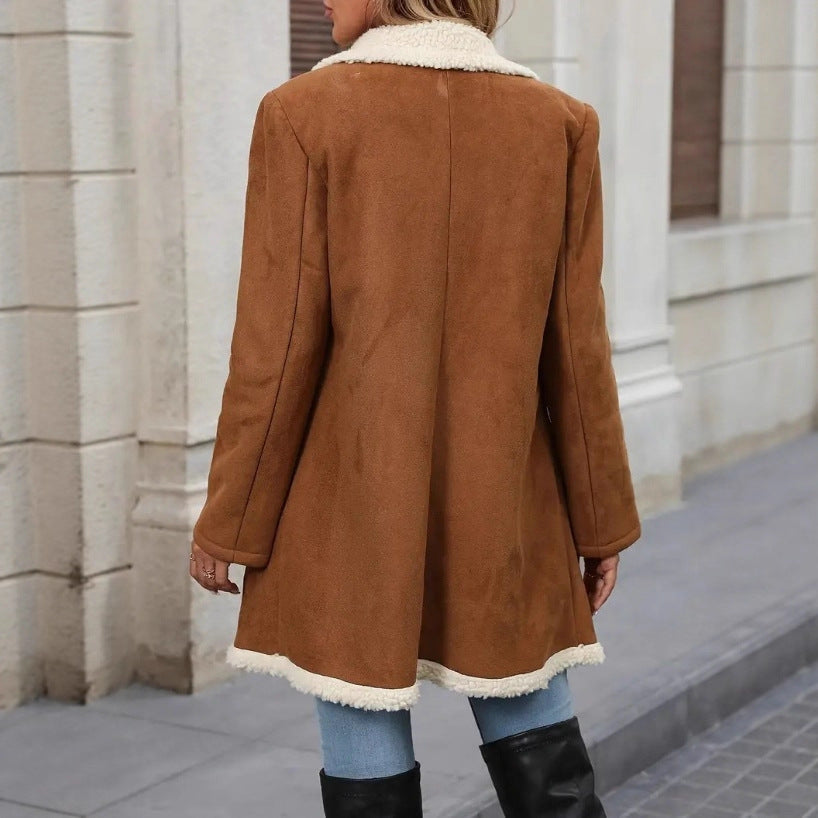 Women’s Warm Mid-Length Lapel Winter Coat