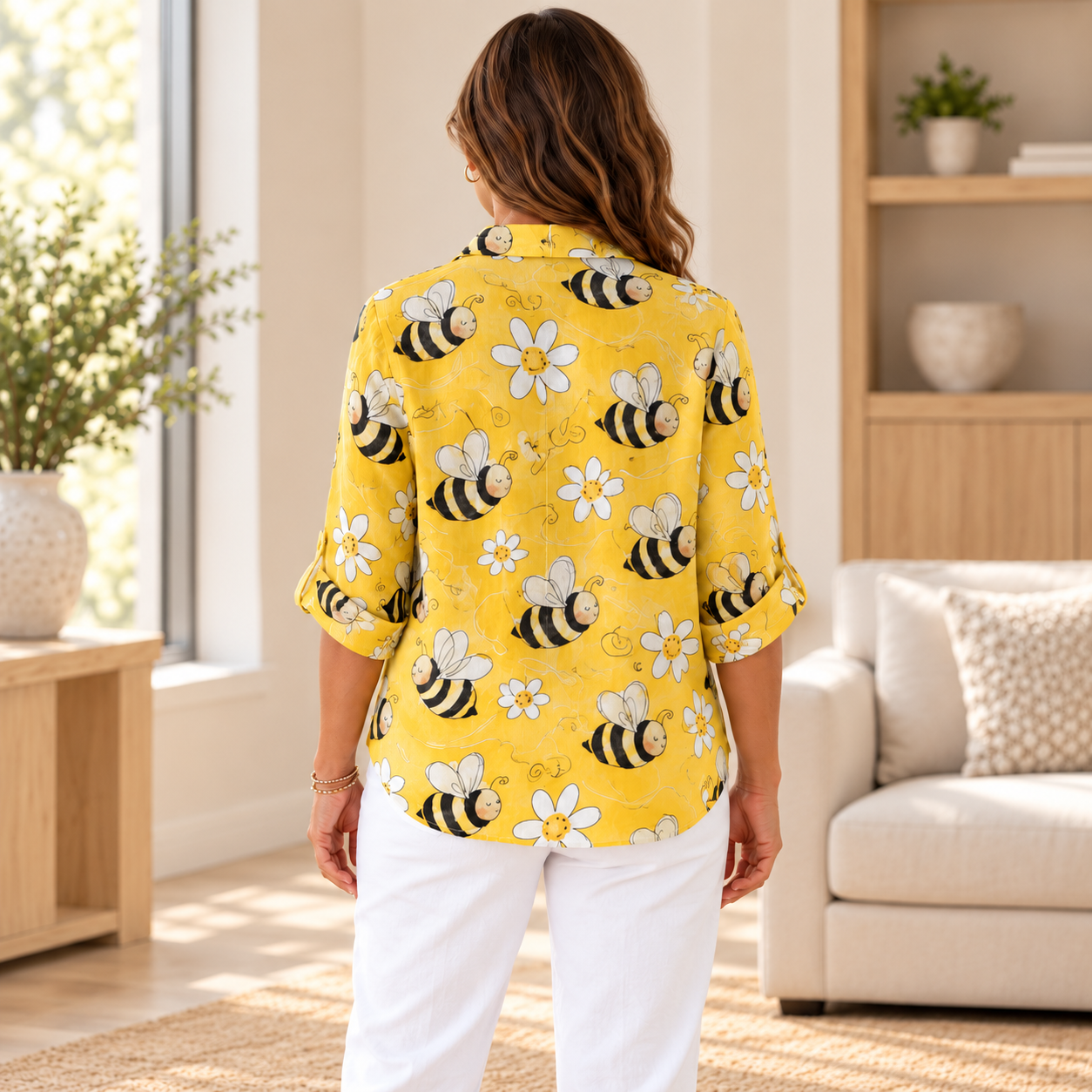 Women’s Floral Bee Print Blouse