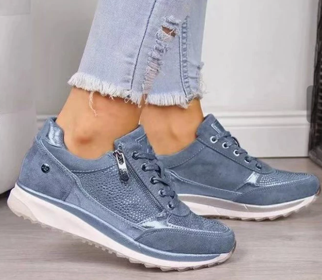 Women’s Zip Up Comfort Walking Sneakers