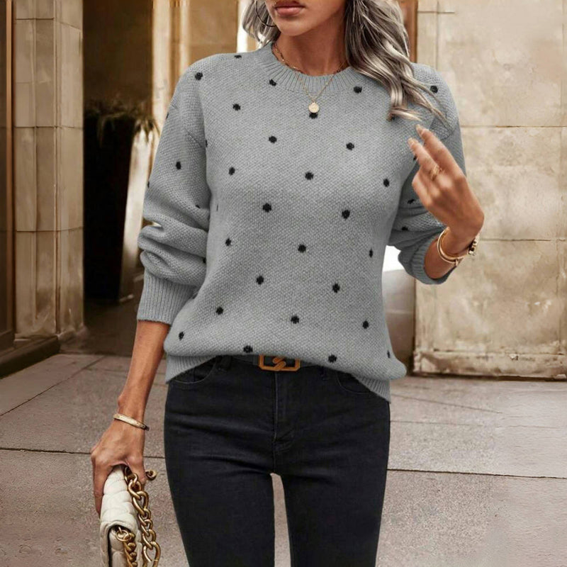 Women’s Polka Dot Knit Pullover Sweater