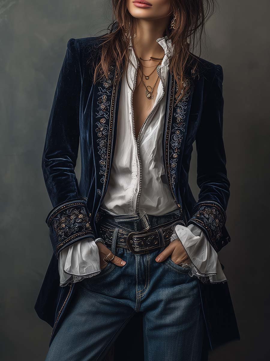 Women’s Long Embroidered Jacket
