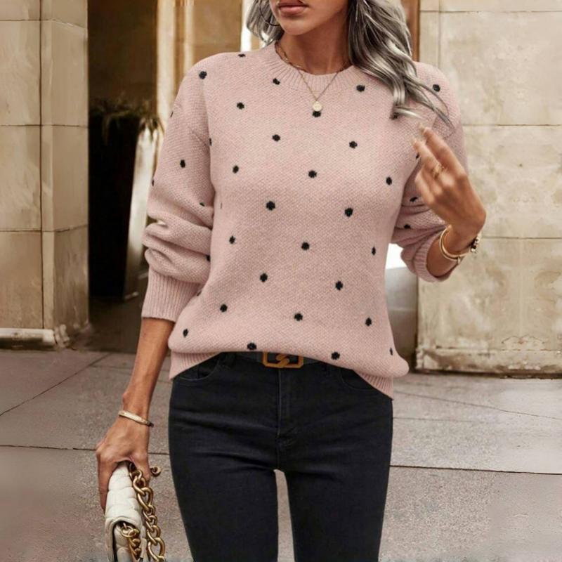 Women’s Polka Dot Knit Pullover Sweater