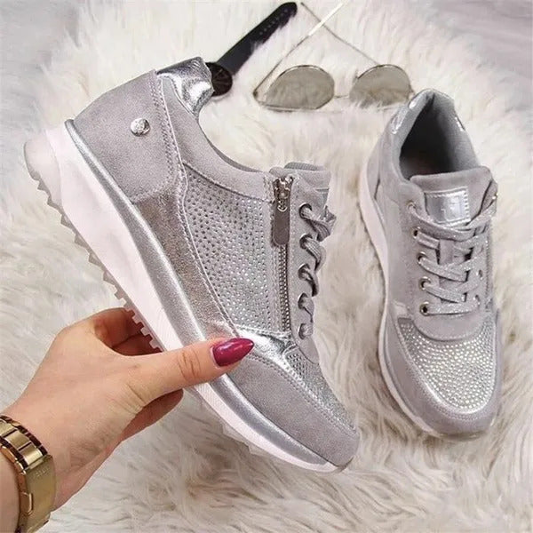 Women’s Zip Up Comfort Walking Sneakers