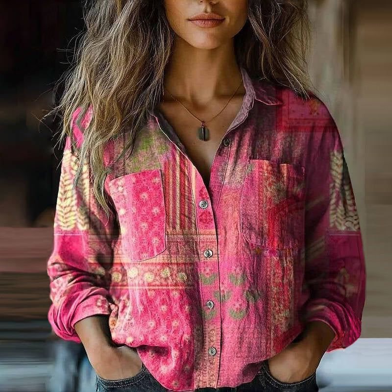 Women’s Vintage Boho Print Blouse
