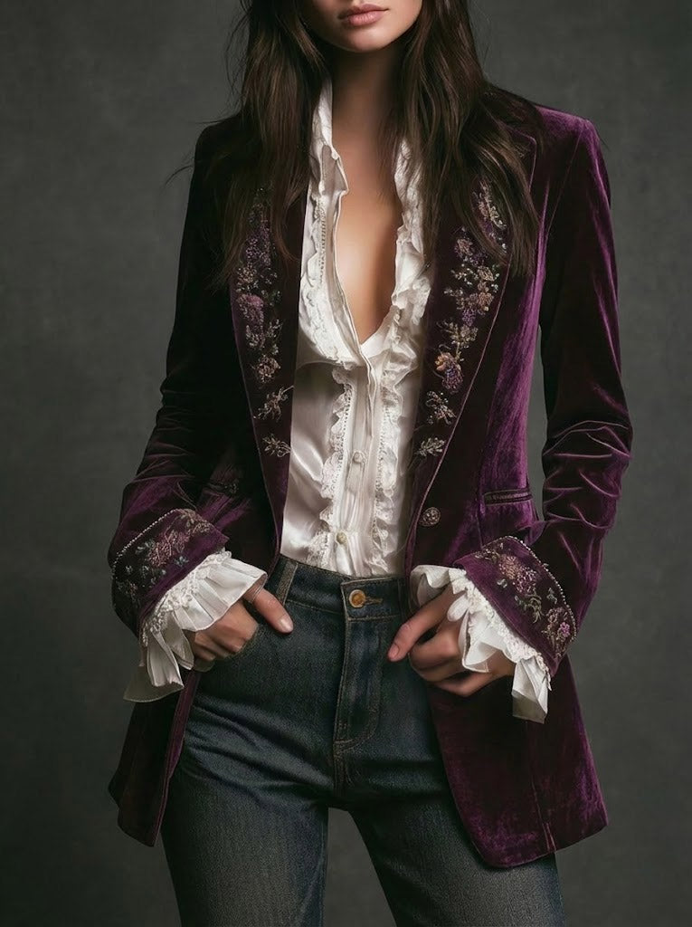 Women’s Long Embroidered Jacket