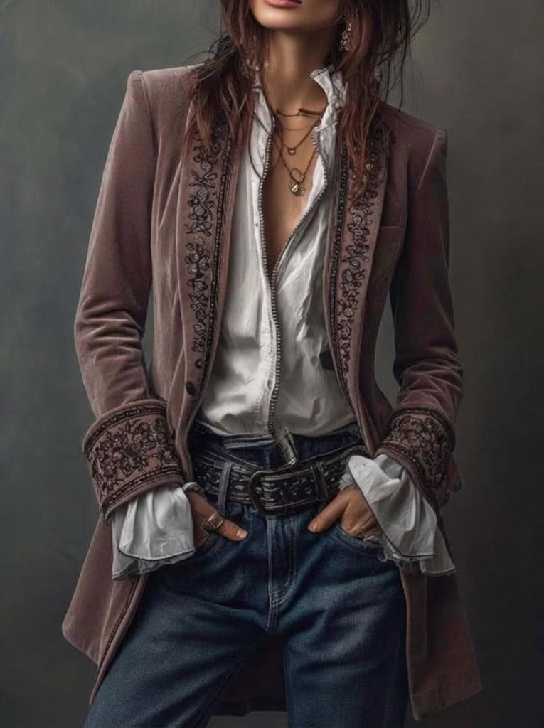 Women’s Long Embroidered Jacket
