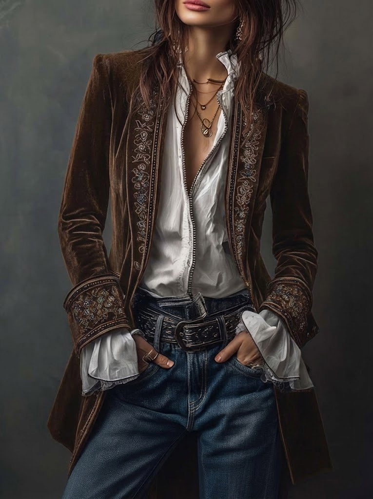 Women’s Long Embroidered Jacket