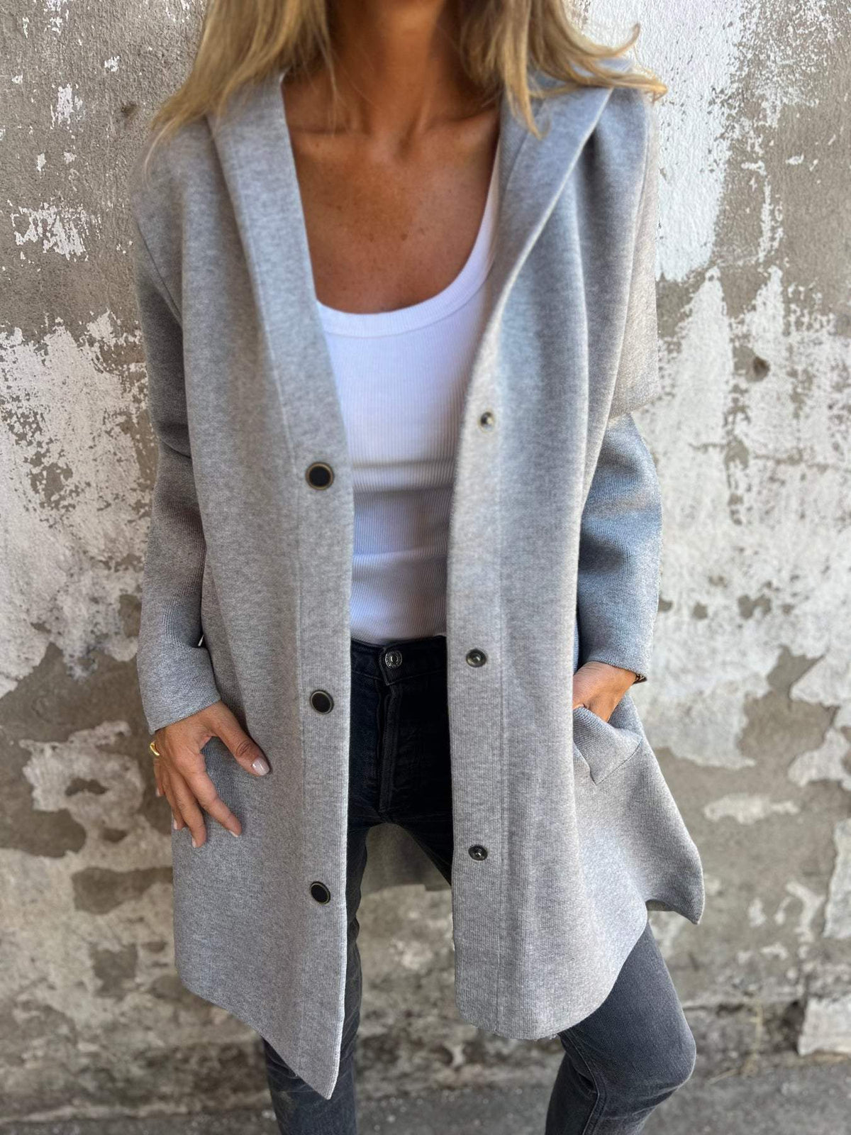 Women’s Button-Up Hooded Jacket