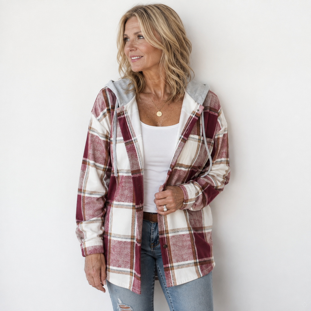 Women’s Cozy Plaid Hooded Jacket