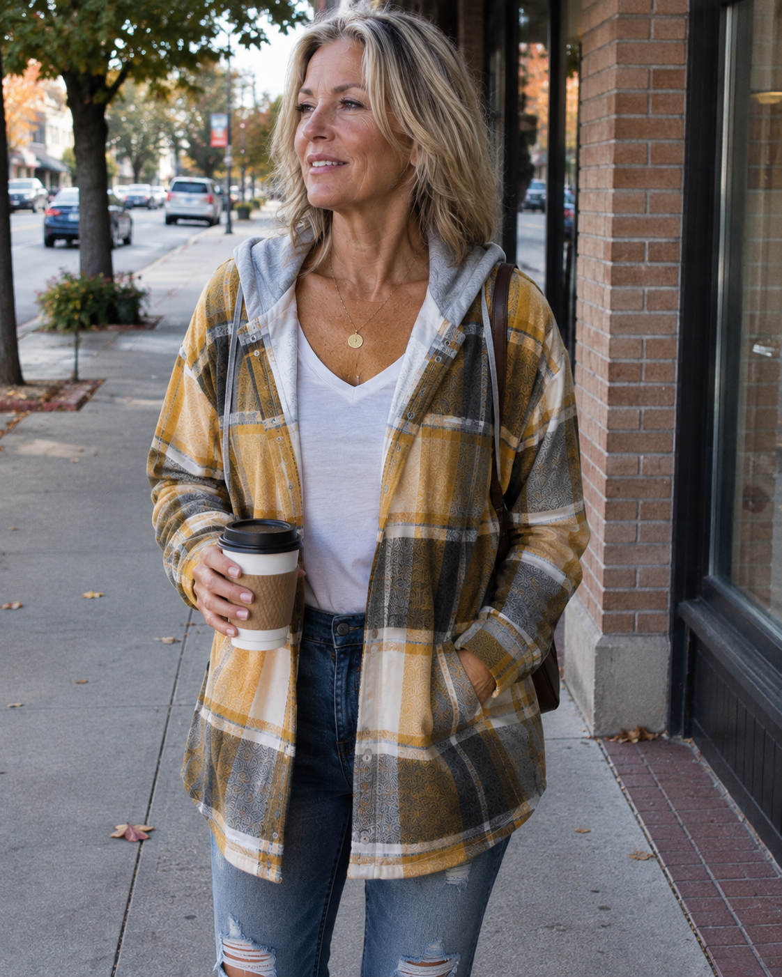 Women’s Cozy Plaid Hooded Jacket