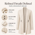✨Women's Casual Double-Breasted Knit Cardigan – Elegant Casual Layer For Cosy Everyday Style 🤍