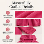 Women's 3/4 Sleeve Hooded Knit Cardigan