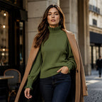 ✨Elegant cozy knitted top for women with ruffle trim